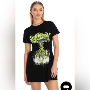 NWT - Blackmilk Heavy Mewtal Corset Tee Dress- Museum - Corset can go front/back